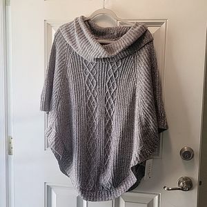 NWT Soft grey poncho style sweater